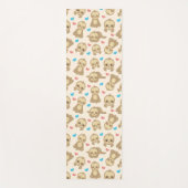 ナマケモノのパターン，かわいいナマケモノ，ハート ヨガマット (正面)