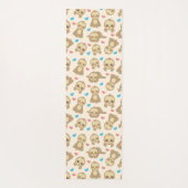 ナマケモノのパターン，かわいいナマケモノ，ハート ヨガマット (裏面)