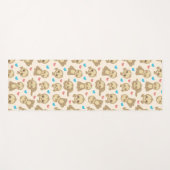 ナマケモノのパターン，かわいいナマケモノ，ハート ヨガマット (正面(横))