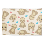 ナマケモノのパターン,かわいいナマケモノ,ハート 枕カバー (裏面)