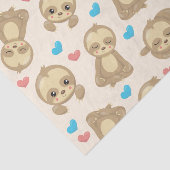 ナマケモノのパターン，かわいいナマケモノ，ハート 薄葉紙 (詳細)