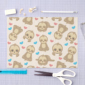 ナマケモノのパターン，かわいいナマケモノ，ハート 薄葉紙 (クラフト)