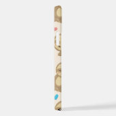 ナマケモノのパターン，かわいいナマケモノ，ハート iPhoneケース (右側面)