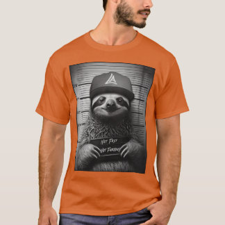 ナマケモノのマグショット ゆっくりだけど激怒はしない Tシャツ