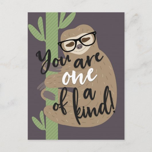 ナマケモノの人生 – あなたは一種である ポストカード (正面)