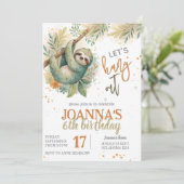 ナマケモノの子供の誕生日おめでとう 招待状 (スタンド正面)