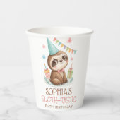 ナマケモノの子供の誕生日おめでとう 紙コップ (正面)