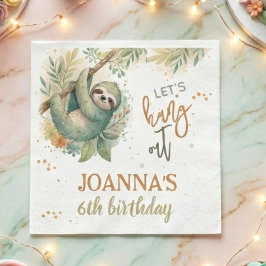ナマケモノの子供の誕生日をお祝いしよう スタンダードランチョンナプキン