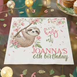 ナマケモノの子供の誕生日をお祝いしよう スタンダードランチョンナプキン