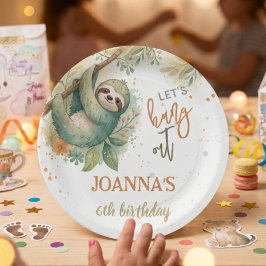 ナマケモノの子供の誕生日をお祝いしよう ペーパープレート