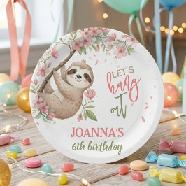 ナマケモノの子供の誕生日をお祝いしよう ペーパープレート