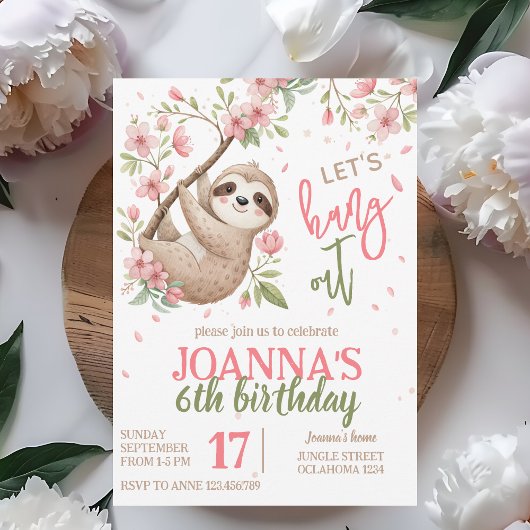 ナマケモノの子供の誕生日をお祝いしよう 招待状