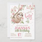 ナマケモノの子供の誕生日をお祝いしよう 招待状 (正面)