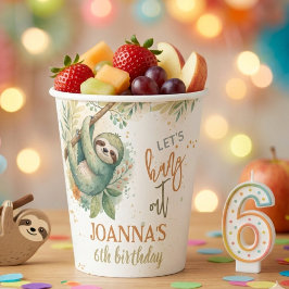 ナマケモノの子供の誕生日をお祝いしよう 紙コップ