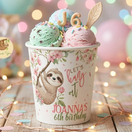 ナマケモノの子供の誕生日をお祝いしよう 紙コップ