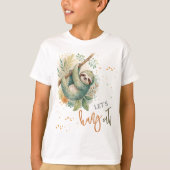 ナマケモノの子供の誕生日をお祝いしよう Tシャツ (正面)
