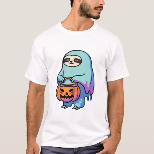 ナマケモノの幽霊 ハロウィン オーバーサイズTシャツ Tシャツ (正面)