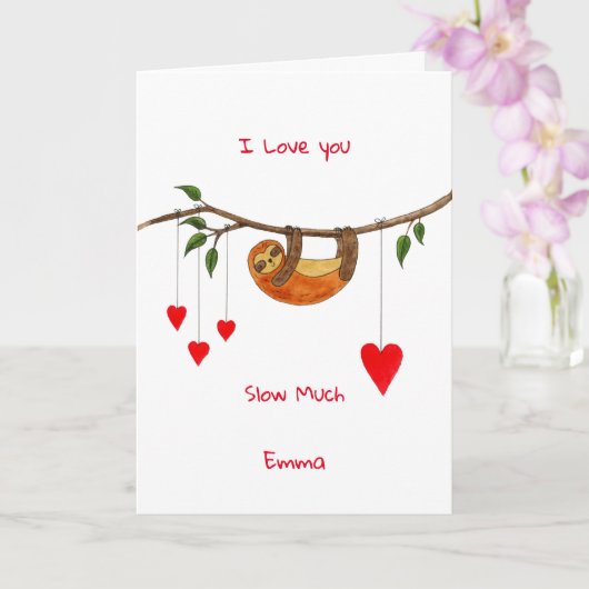 ナマケモノの愛のバレンタインデーカード カード (蘭)