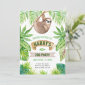 ナマケモノの招待状、動物園の誕生日 招待状 (スタンド正面)