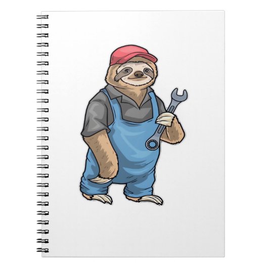 ナマケモノの整備士 レンチ クラシックTシャツ ノートブック (正面)