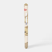 ナマケモノの柄、かわいいナマケモノ、ハート、あなたの名前 iPhone 16ケース (左側面)