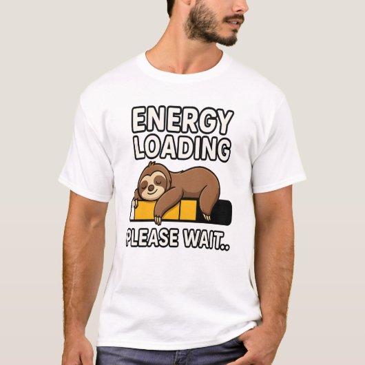 ナマケモノの省エネムード Tシャツ (正面)