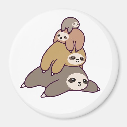 ナマケモノの背景 マグネット (正面)
