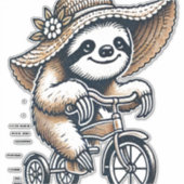 ナマケモノの自転車乗り シール (正面)