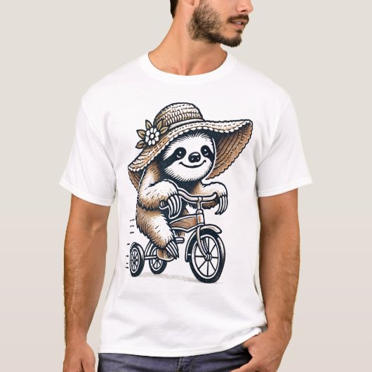 ナマケモノの自転車乗り Tシャツ (正面)