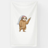 ナマケモノの花嫁ベール ウェディングTシャツ 横断幕 (縦)