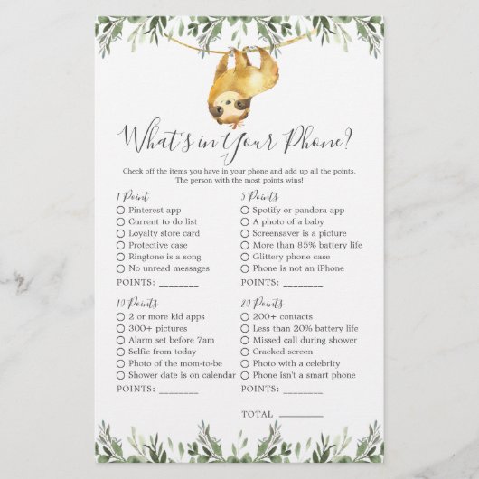 ナマケモノの赤ちゃんシャワーあなたの電話の何 (正面)