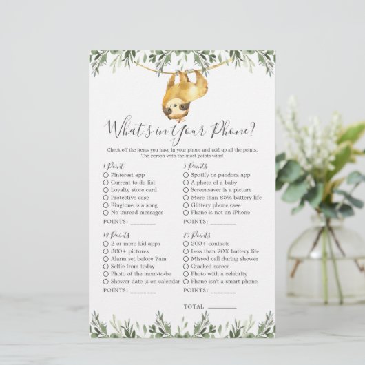 ナマケモノの赤ちゃんシャワーあなたの電話の何 (スタンド正面)