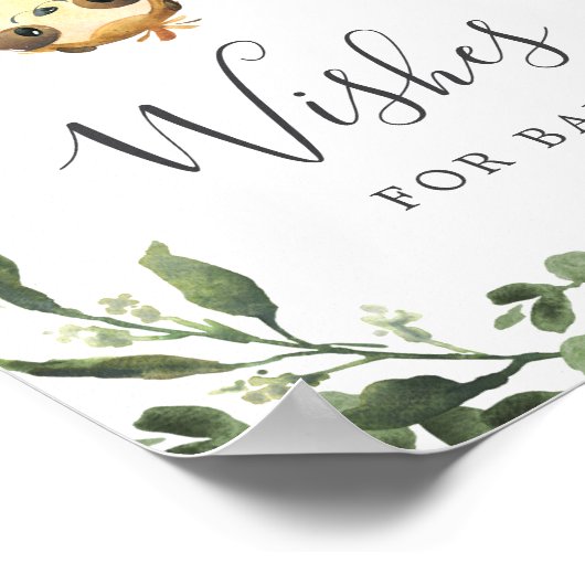 ナマケモノの赤ちゃんシャワーがベビーサインを願う ポスター (角)