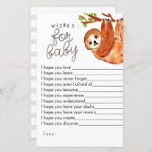 ナマケモノの赤ちゃんシャワーゲームベビーゲーム (正面/裏面)