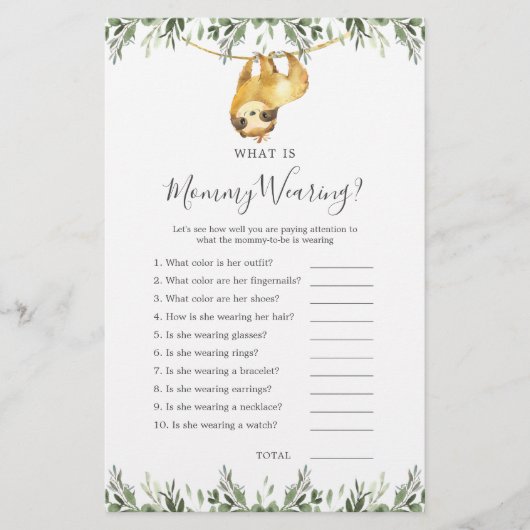 ナマケモノの赤ちゃんシャワーママが着ているもの (正面)