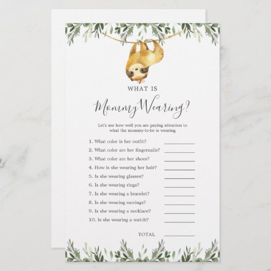 ナマケモノの赤ちゃんシャワーママが着ているもの (正面/裏面)