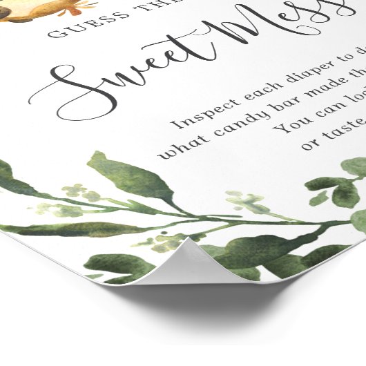 ナマケモノの赤ちゃんシャワー甘い混乱の兆候を推測 ポスター (角)