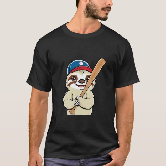ナマケモノの野球選手 Tシャツ (正面)