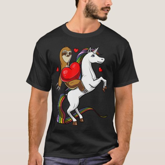 ナマケモノの魔法のユニコーン乗り物 Tシャツ (正面)