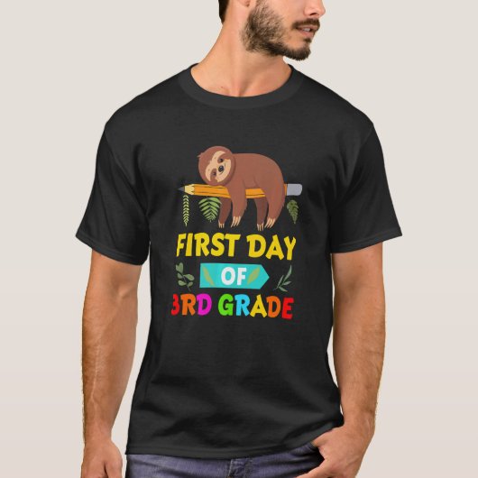 ナマケモノの3年生の初登校 Tシャツ (正面)