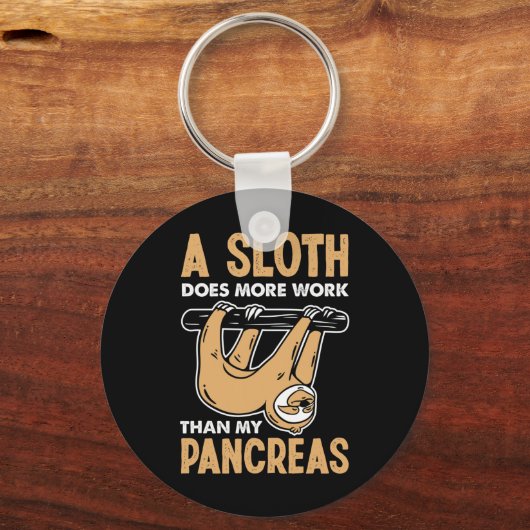 ナマケモノは私の膵臓おもしろい糖尿病より働く キーホルダー (正面)