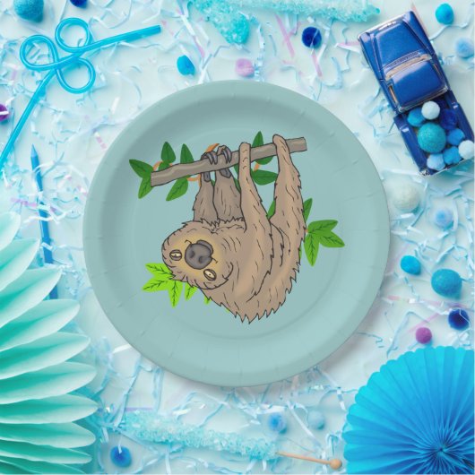 ナマケモノぶら下がったのスケッチ ペーパープレート (パーティー)