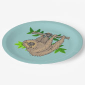 ナマケモノぶら下がったのスケッチ ペーパープレート (アングル)