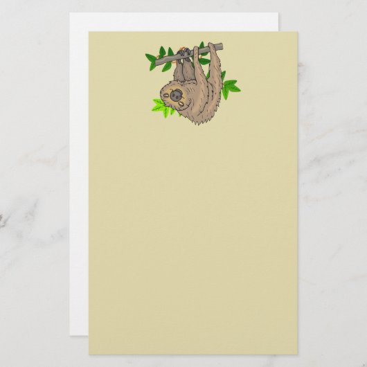 ナマケモノぶら下がったのスケッチ 便箋 (正面/裏面)