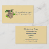 ナマケモノぶら下がったのスケッチ 名刺 (正面/裏面)