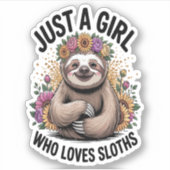 ナマケモノを愛する女の子 シール (正面)