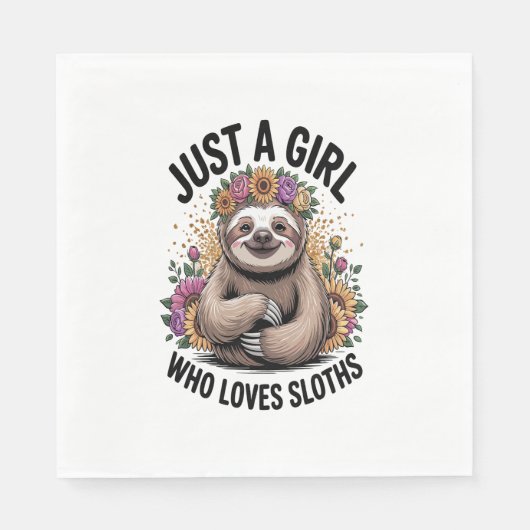 ナマケモノを愛する女の子 スタンダードランチョンナプキン (正面)