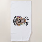 ナマケモノを愛する女の子 ビーチタオル (正面)