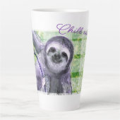 ナマケモノを落絵画とす カフェラテマグ (正面)