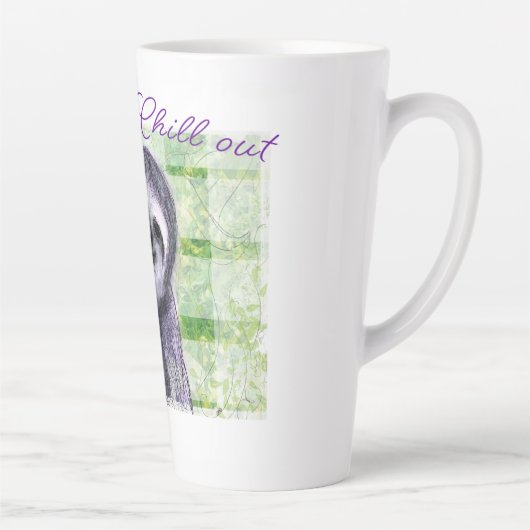 ナマケモノを落絵画とす カフェラテマグ (右)